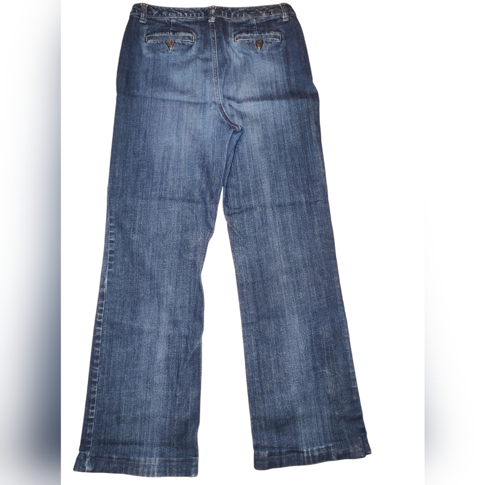 Lands' End Premium Denim Women's  Original Fit Classic Waist Blue Jeans Size 10